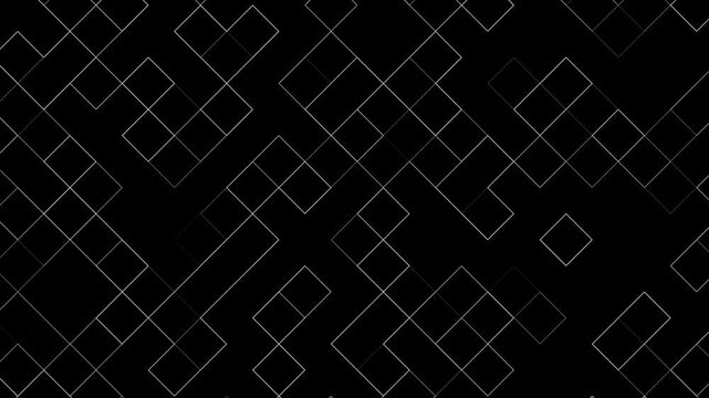 Grid pattern consisting of interconnected white lines and squares creates a minimalist aesthetic suitable for technology backgrounds and digital design projects that require clean visual geometric.