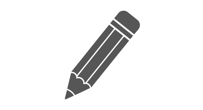 Grey Pencil Illustration on White Background.