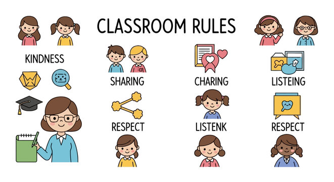 Classroom rules collection for preschool and elementary school