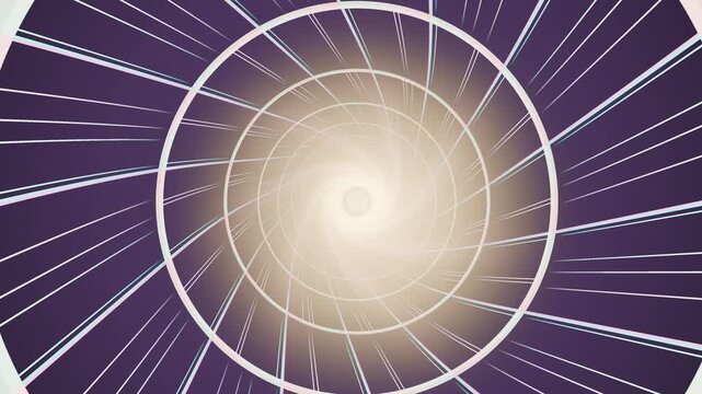 Spiral design with light in a colorful tunnel view