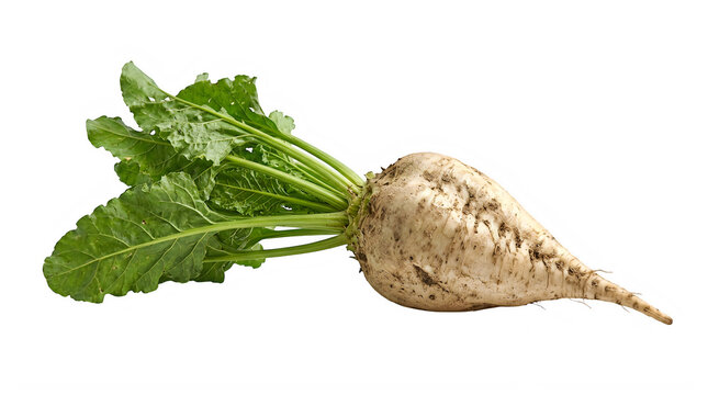 Fresh raw sugar beet with green leaves