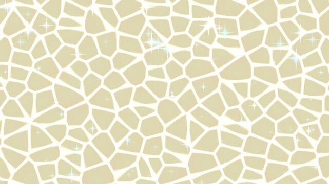 Beige mosaic pattern with shimmering light stars background animation