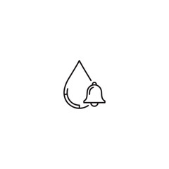 Fototapeta premium Water drop with notification bell icon, symbol for alert or reminder.
