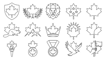 Canadian Maple Leaf Icons: Symbols of Canada Collection © Qita