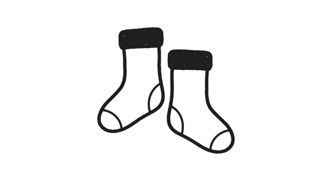Pair of Socks Illustration Simple Design.
