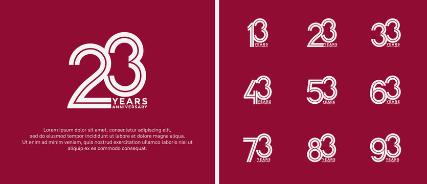 anniversary vector logo set, white color can be use for celebration