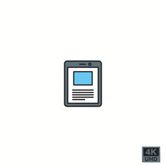 Fototapeta premium Modern Digital Tablet E-reader with Document and Image Display Illustration