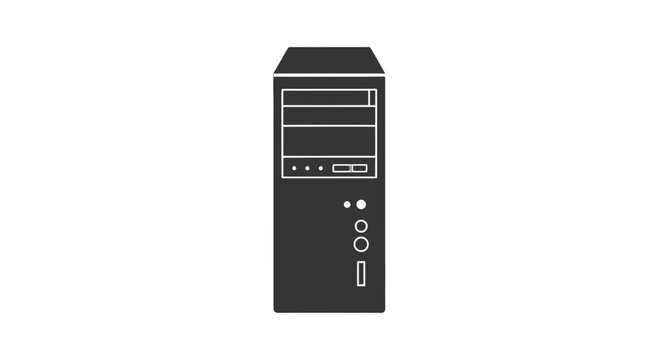 Desktop Computer Tower Illustration.
