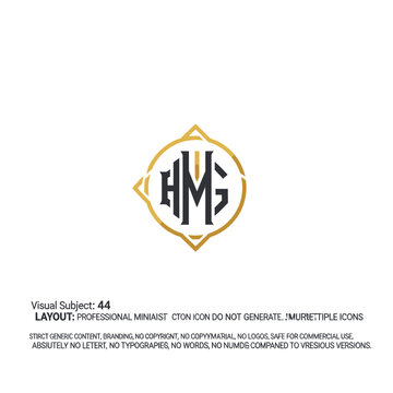 Hexagonal geometric monogram logo for HMV brand