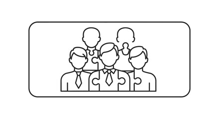 Fototapeta premium Teamwork Concept: Business People as Puzzle Pieces Forming a Unified Group