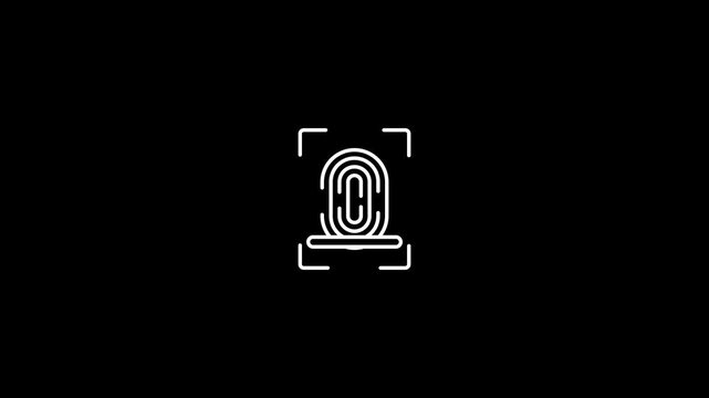 A premium outline animated icon of fingerprint scan security.