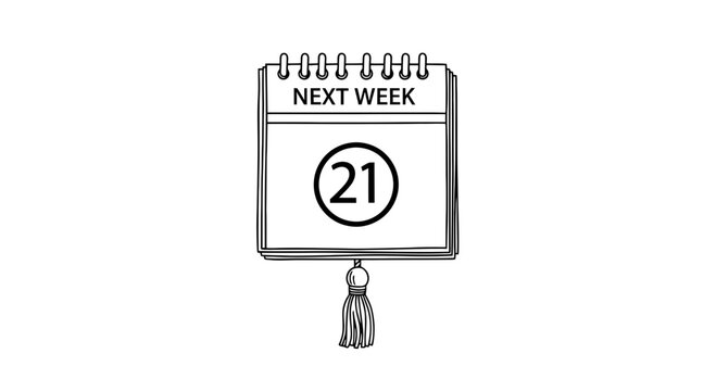Calendar Page Showing Next Week Date Twenty One.