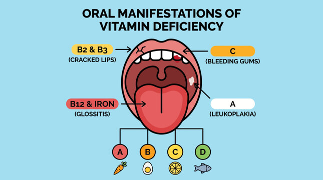 Vitamin Deficiency Oral Manifestations Diagram