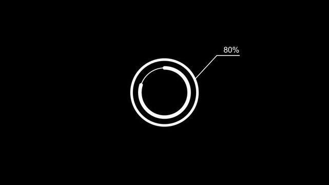 Loading icon red color animation 80% circle.Animated spinning load icon with alpha layer transparent black background.