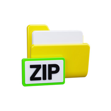 Zip file 3d render icons