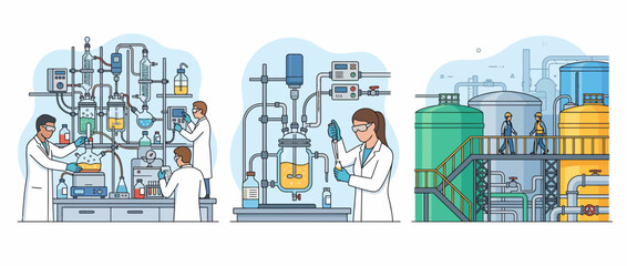 Fototapeta premium Chemical Engineering and Industrial Factory Manufacturing Process