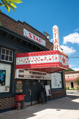 Obraz premium June 19, 2026 - Berkeley Springs, West Virginia, USA - Exterior view of the Historic Star Theatre