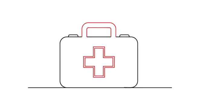 First aid kit line icon for medical emergency and healthcare safety