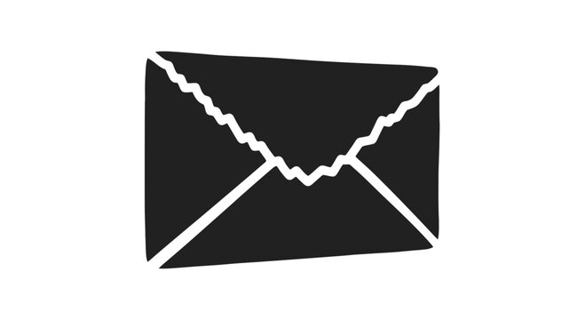 Black Envelope with Torn Open Flap.