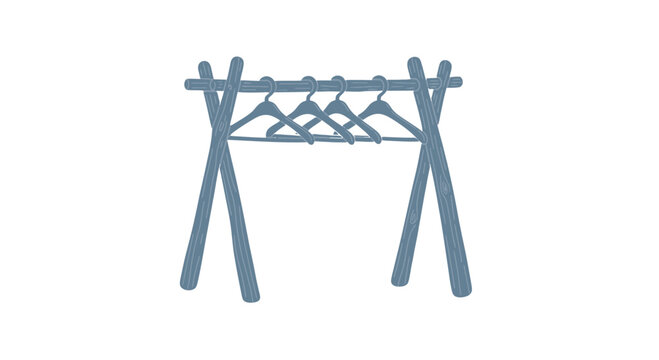 Blue Metal Clothes Drying Rack.