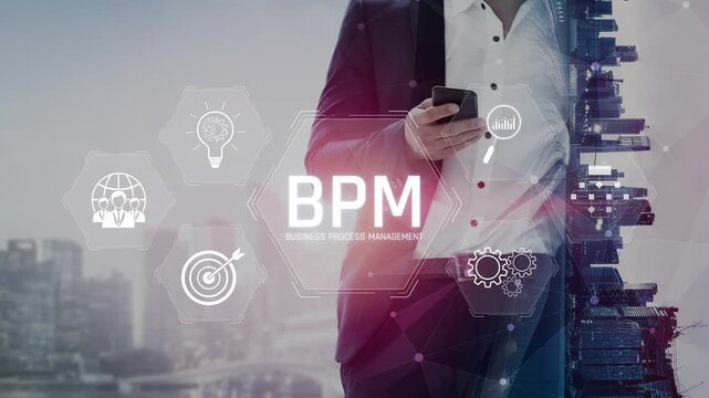 Business Process Management concept showing workflow analysis, process optimization, team collaboration, automation, and performance improvement Marrow
