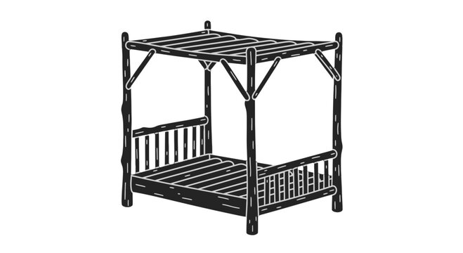 Black Metal Four Poster Bed Frame.