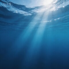 Obraz premium Underwater ocean scene with sunlight