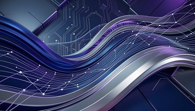 Abstract science innovation background with connected lines and immersive futuristic lighting style