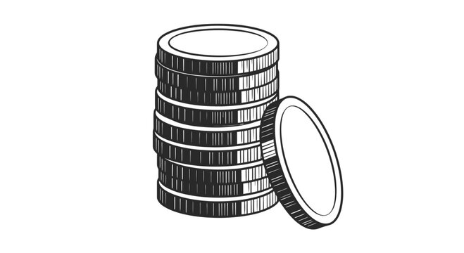 Stack of Coins with One Coin Leaning.