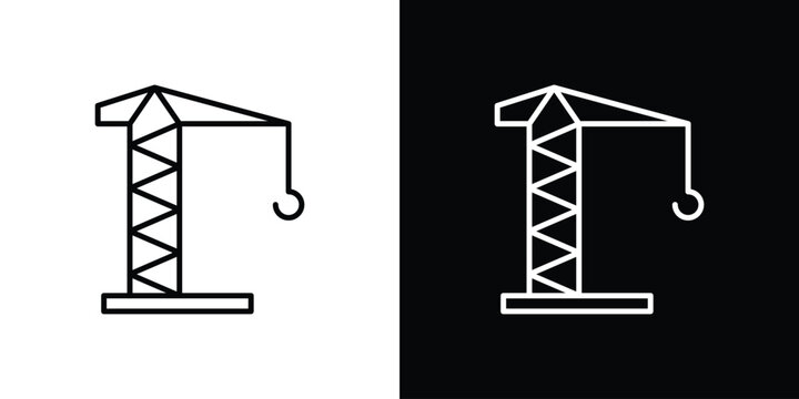 Construction crane icon for web or mobile apps. EPS10