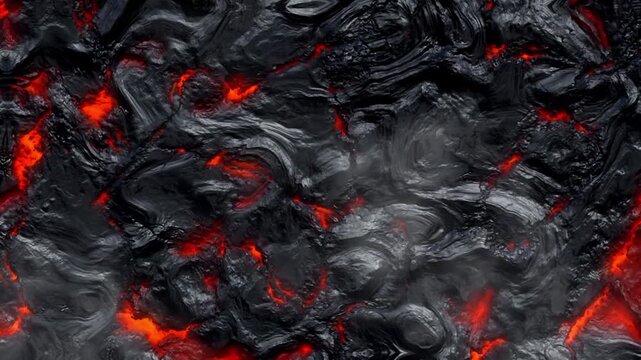 Glowing molten lava texture with dark black and red hot spots