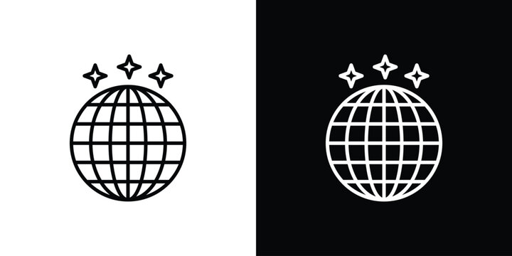 Disco ball icon for web or mobile apps. EPS10