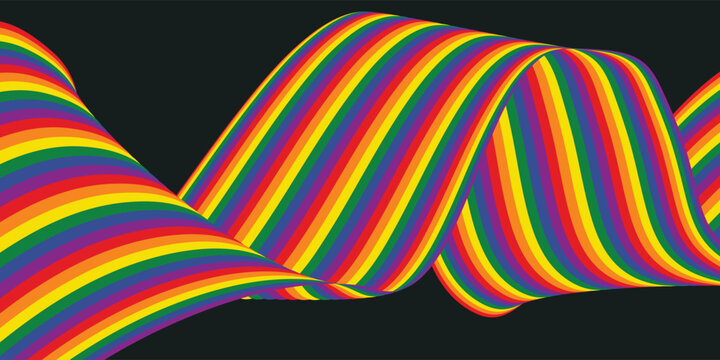 Happy Pride Month 2026 Background vector. Gay and LGBT banner and wallpaper design  for Gay Pride Month.