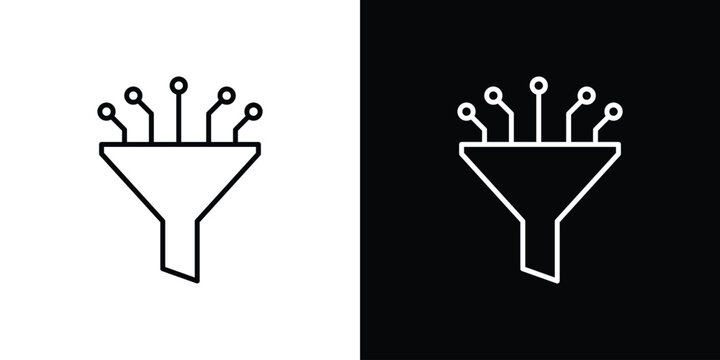 Funneling data icon for web or mobile apps. EPS10