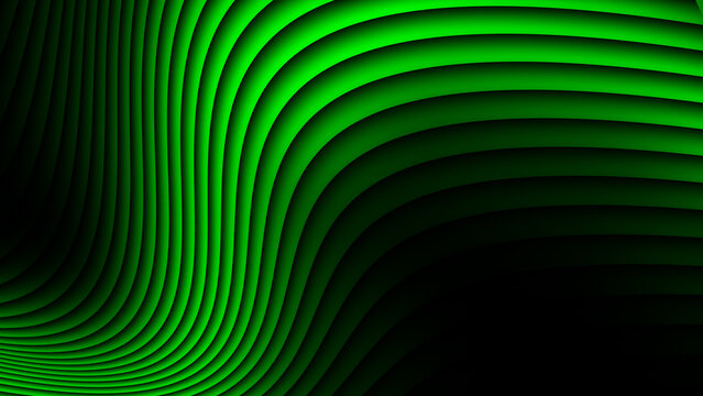 Vibrant emerald green and deep black abstract background featuring dynamic curved lines and smooth flowing gradients, creating a modern, sleek, and futuristic visual design
