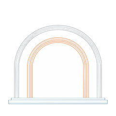 Fototapeta premium Minimalist arch with rainbow colors on transparent background