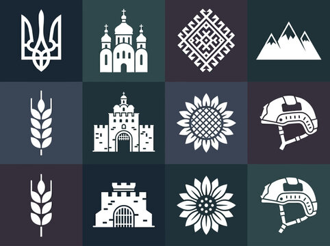 Ukrainian National Symbols and Cultural Icons Set