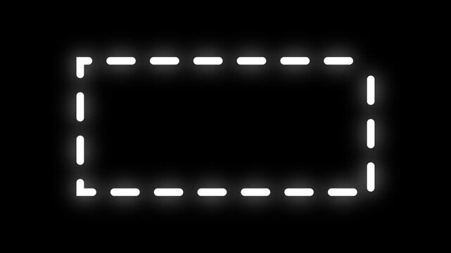 right loading direction icon with dotted line animation on black background. dot icon sign animated with alpha channel. Black straight arrows animation. Reveal animation of solid, dashed 4k video.