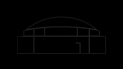 Geometric, architectural, dome shape, line art, vector icon © Lipi