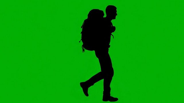 hiker silhouette vector animation video
