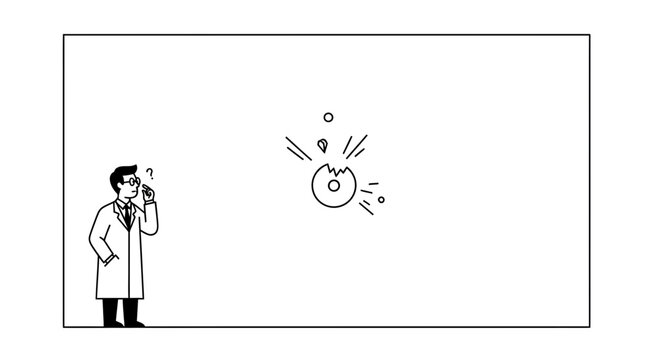 Scientist observes donut exploding in mid-air, science experiment gone wrong concept