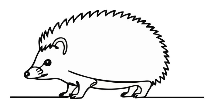 Minimalist african pygmy hedgehog icon isolated on w.... Generative AI