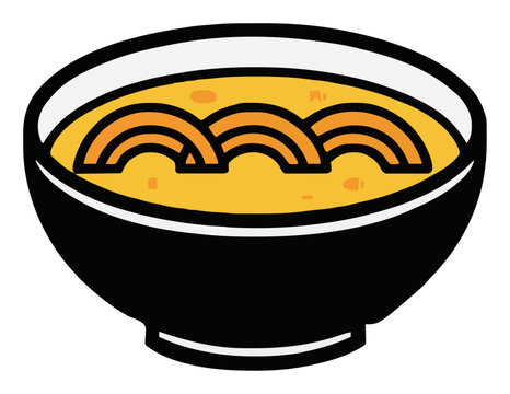 Ramen bowl isometric food vector illustration. Generative AI