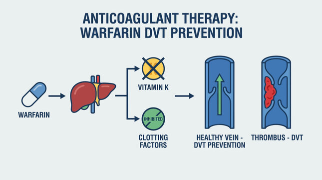 Anticoagulant Therapy Warfarin Mechanism Deep Vein Thrombosis Prevention