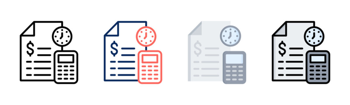 Invoice Tracker icon set multiple style collection