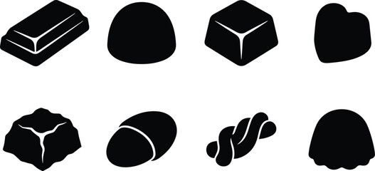 Abstract Black Stone and Rock Silhouette Collection Isolated Vector Shape Set © MDRAKIB