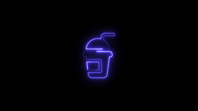 neon smoothie icon with glowing fruit beverage animation on black background
healthy nutrition drink symbol 4k motion design