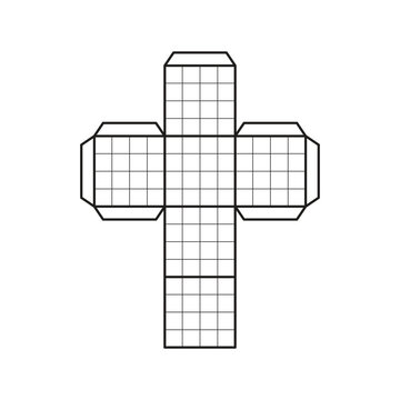Cube Net Geometry Icon Template