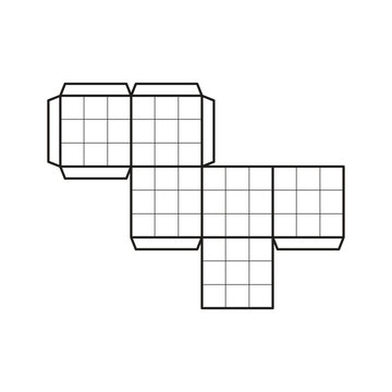 Cube Net Geometry Icon Template