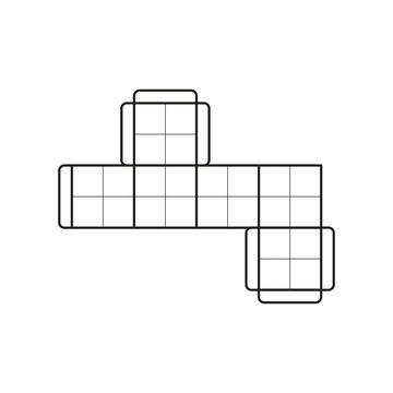 Cube Net Geometry Icon Template